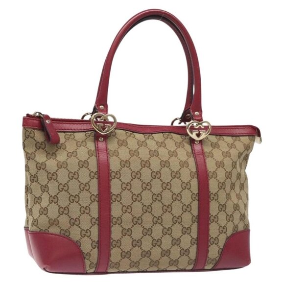 GUCCI GG Canvas Lovely Hand Bag Beige Gold - Picture 1 of 16